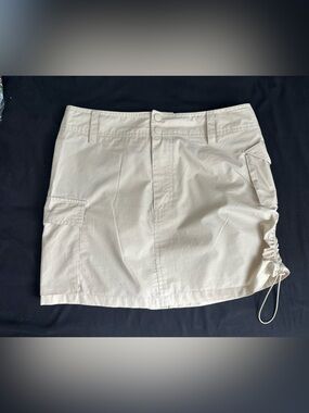 Ardene Cream Cargo Mini Skirt Y2K Size L